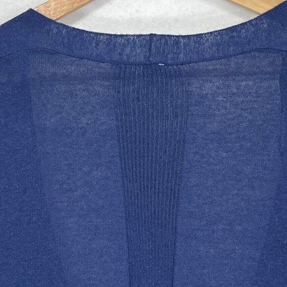 Gap Long Sleeve Linen Blend Open Front Duster Cardigan Sweater Size Med Blue - Picture 6 of 8
